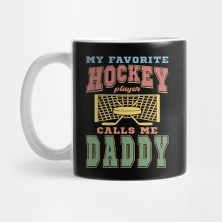 Favorite Hockey Player Daddy Vintage Funny Text Mug